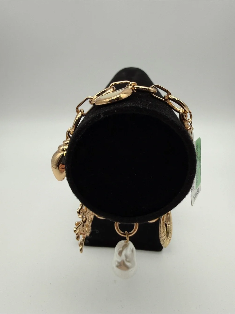 INC International Concepts Gold-Tone Charm Bracelet with Faux Pearl and Shells